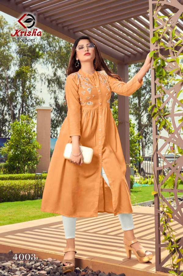 Krisha Mohini Latest Stylish Ethnic Wear Rayon Designer Kurti Collection